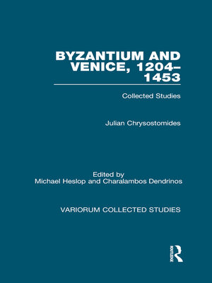 cover image of Byzantium and Venice, 1204–1453